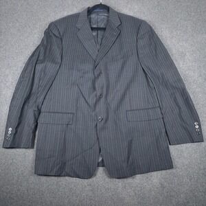 Loro Piana Daniel Cremieux Pinstripe Blazer Mens 46L Charcoal Blue Wool USA Made